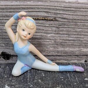 Vintage Homco Ballerina In Blue Figurine #1406 Figure Dance Ballet Dancer